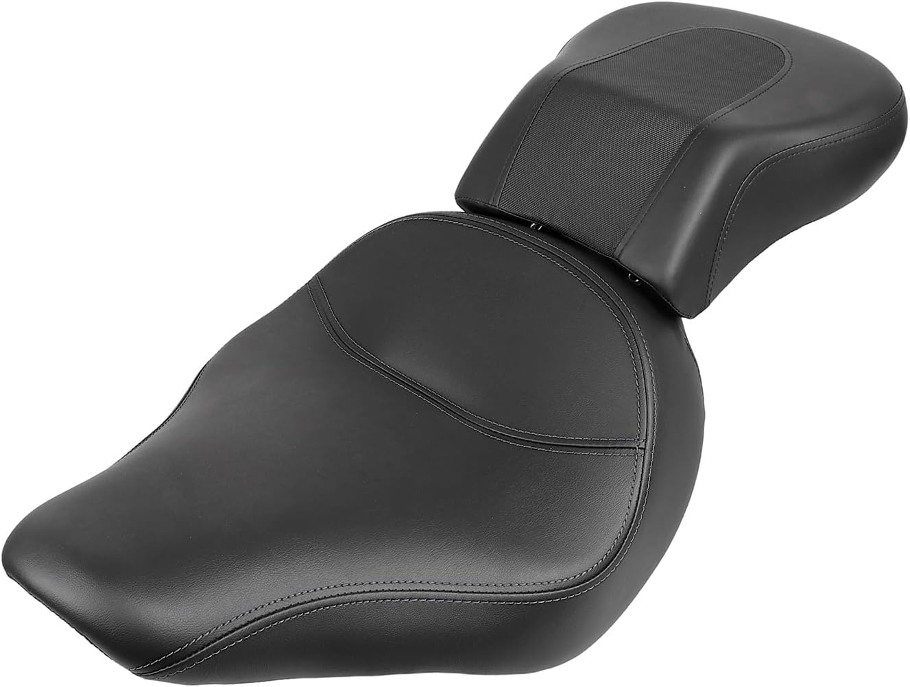 Black Stitching Driver Rider Solo Seat w/Passenger Soft Rear Seat Pillion Cushion For Harley Fatboy FLSTF EFI FLSTFI 2007-2017