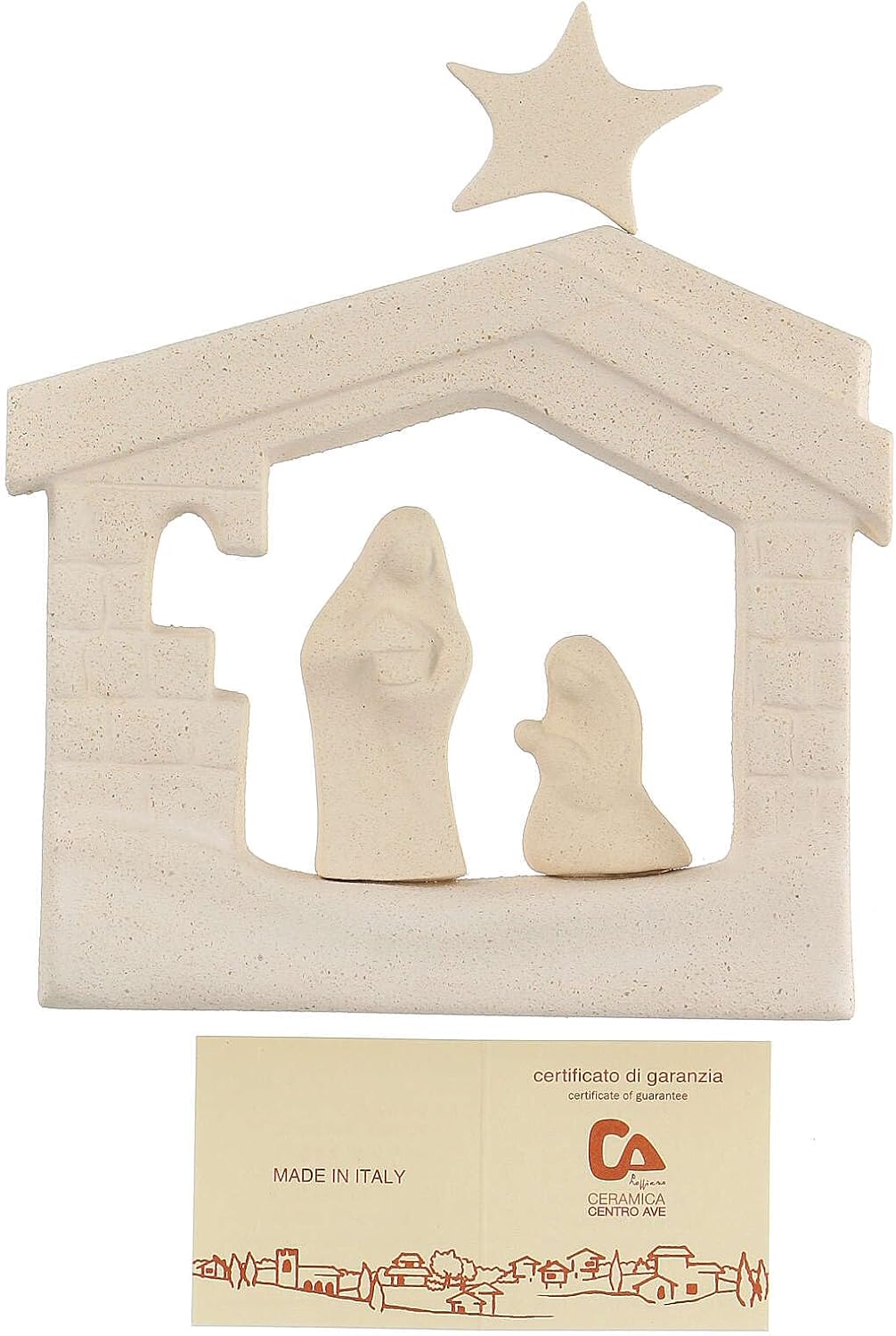 Holyart Nativity Scene, Wall Nativity Stable in Clay, 13,5cm