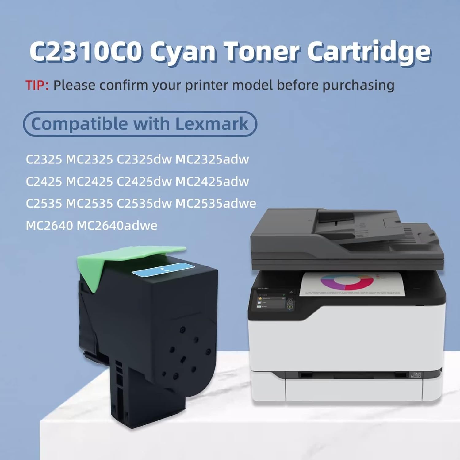C231HC0 Toner Cartridge Cyan Replacement for lexmark C2325 C2325dw C2425 C2425dw C2535 C2535dw MC2325 MC2325adw MC2425 MC2425adw MC2535 MC2535adwe MC2640 MC2640adwe Printer