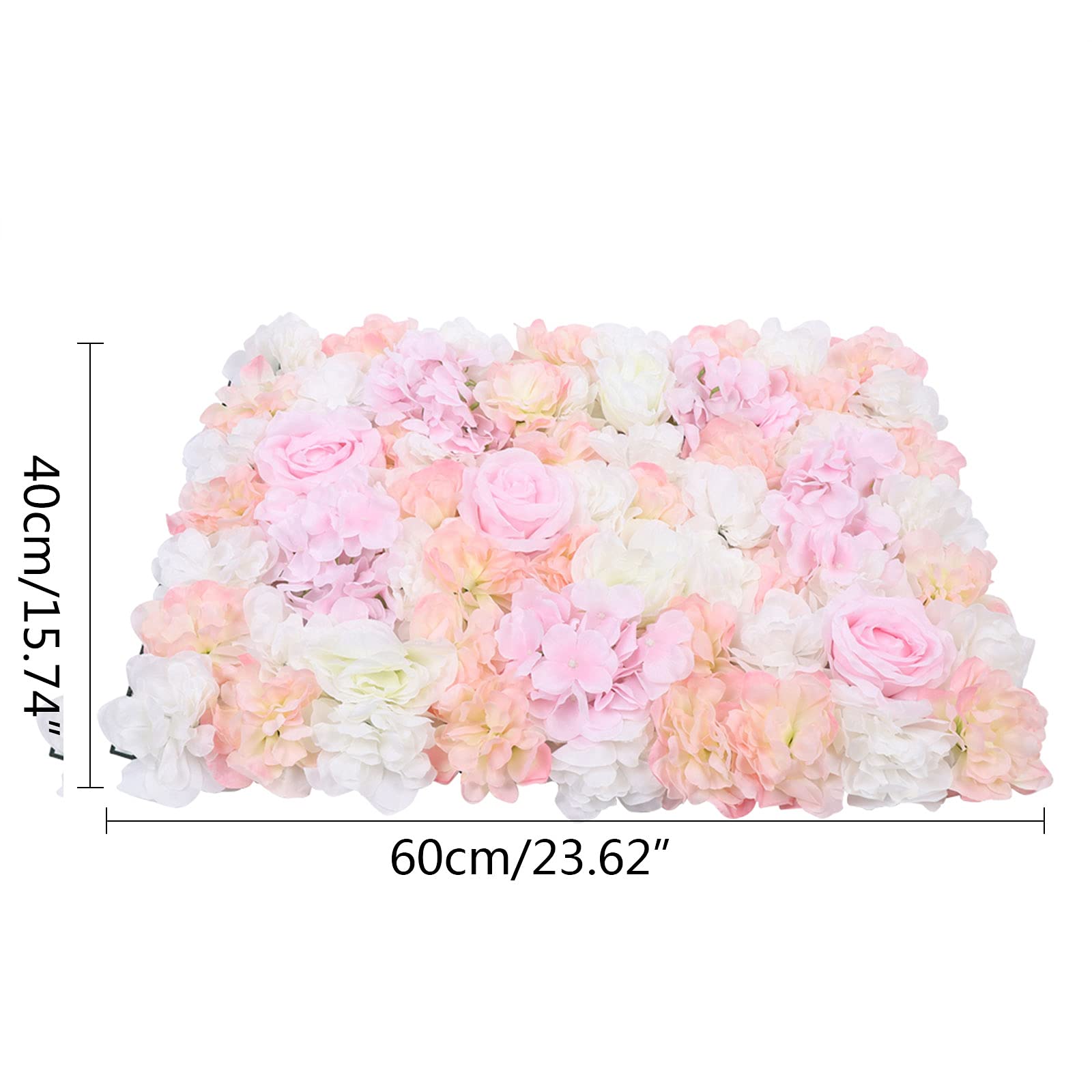 DIY Künstliche Blumenwand 60x40cm, 10 Stück Romantische Kunstblumen Blumen Panel Seidenblume für Hochzeit Fotografie Party Hintergrund Dekoration, 40 * 60cm