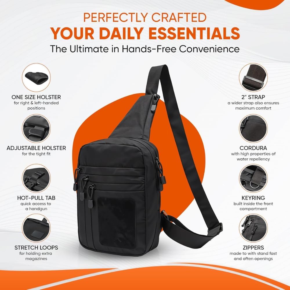 DINOSAURIZED - Raptor Sling Bag – (Right-Handed) Tactical Shoulder Chest Pack for Men and Women, Versatile EDC Sling Backpack with Durable Design, Perfect for Shooting, Hunting and Daily Use. - Image 4