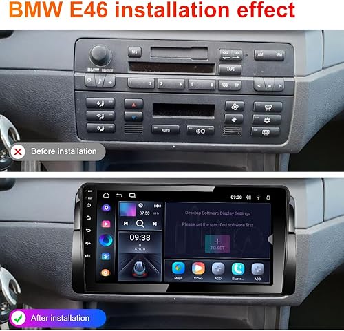 Miniatura 6 de Amaseaudio Android 11 estéreo para automóvil, 1 DIN compatible con BMW E46 3 Series 1999-2004, pantalla táctil de 9 pulgadas, DSP+, compatible con