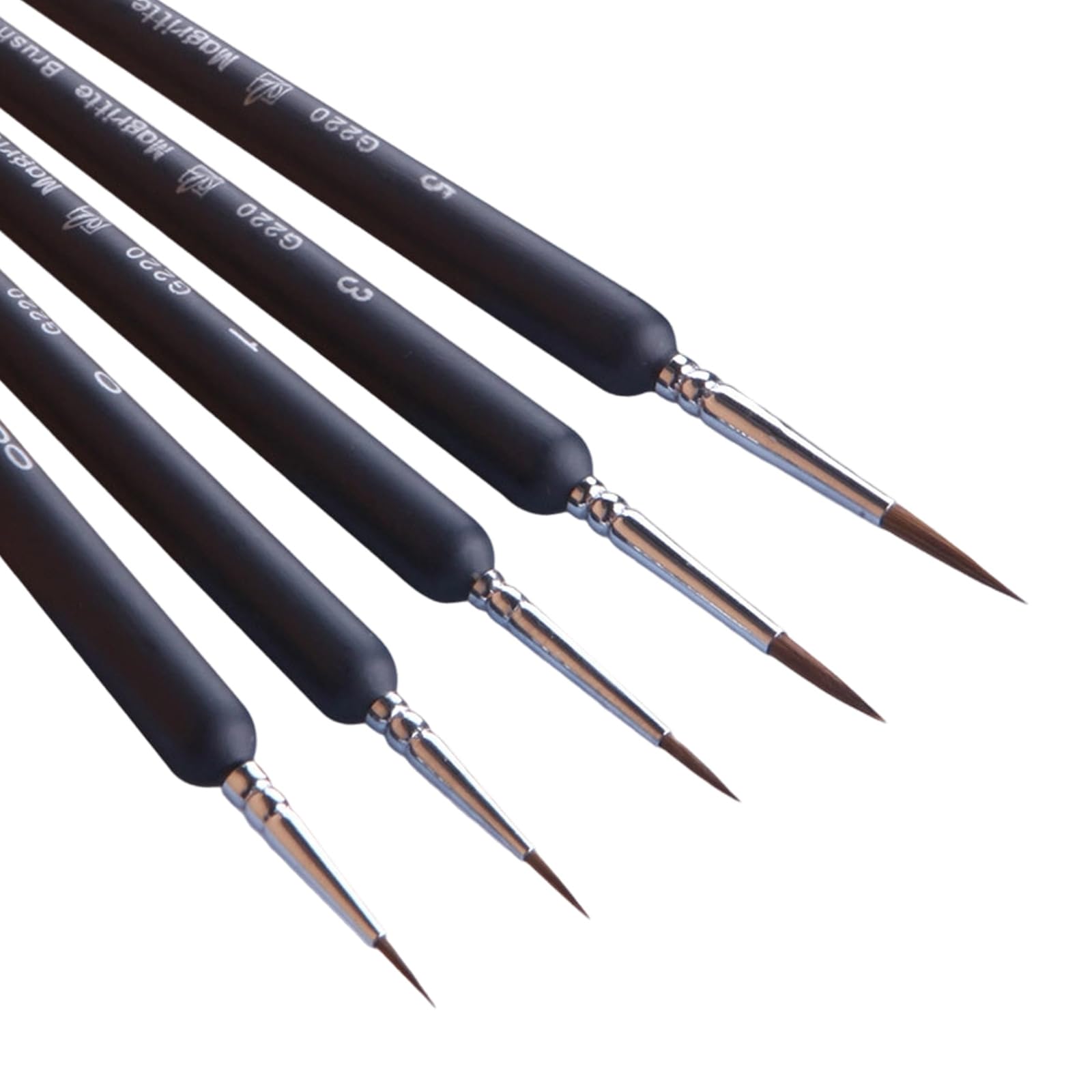 Hsioluted A Detail Paint Brush Set 5 / 10Pcs Wood Handle Miniature Brush For Fine Detailing Nd Crylic Watercolor Oil Face Painting Watercolor Detail Brushes