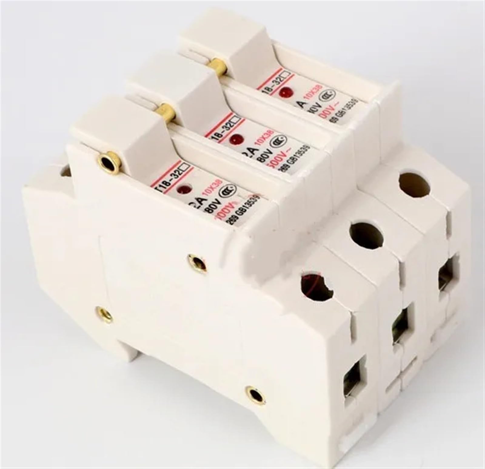 YMUGUEGH Fuses Base: RT18-32X 32A 3P 380V-500V (Rail Mounting / 10.3 * 38 Size)