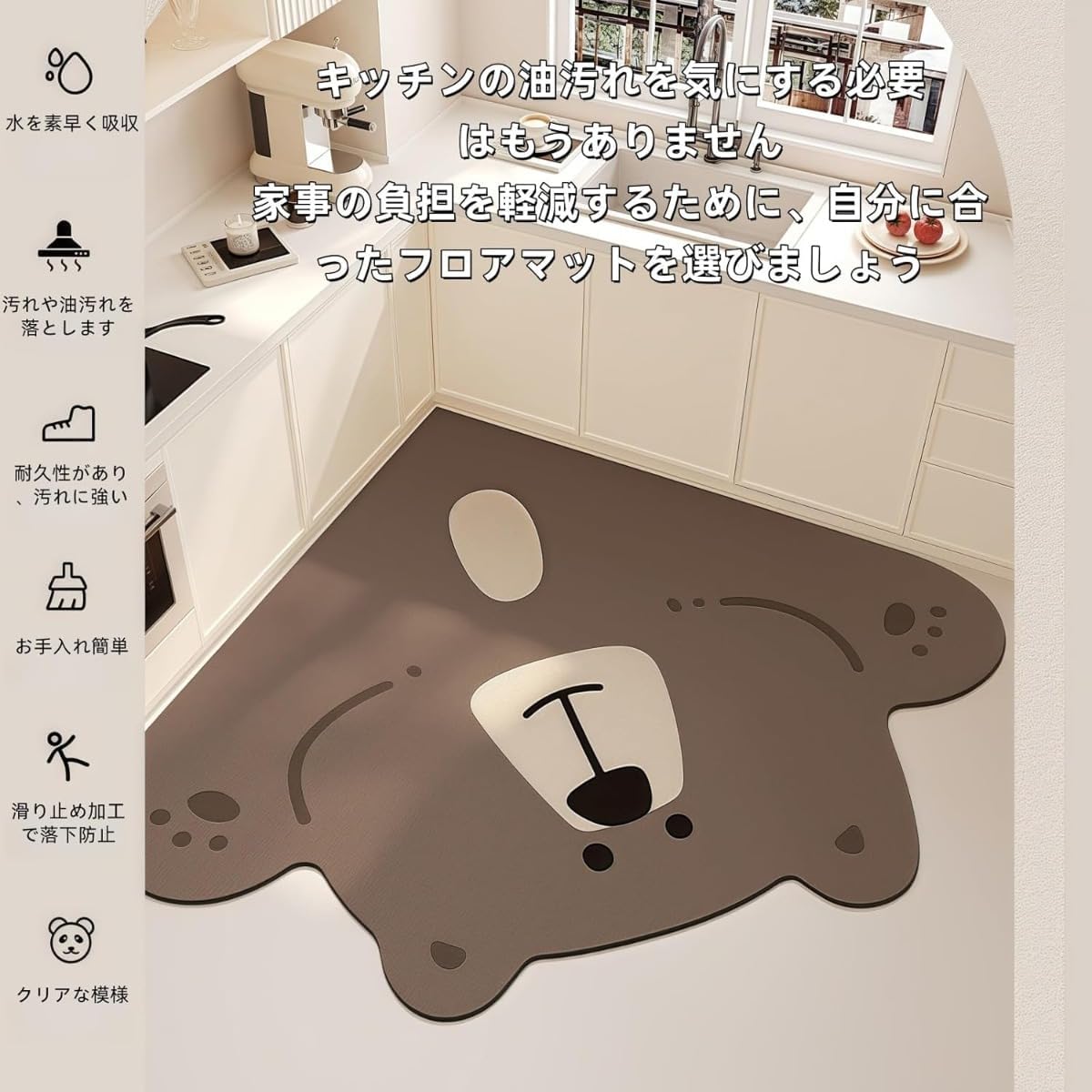 Quirixキッチンマット 玄関マット 洗える 吸水速乾 防水 防汚 Quirixキッチンマット 玄関マット 洗える 吸水速乾 防水 防汚