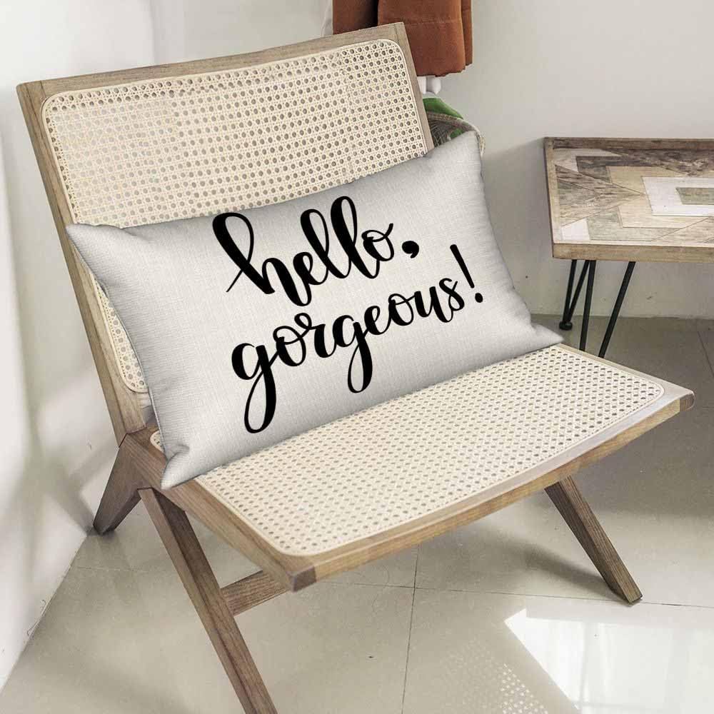 Hello Gorgeous Pillow Case Nice Girl Quote Soft & Breathable Pillow Cover with Envelope Closure Pillowcase Standard Size 20" X 26"