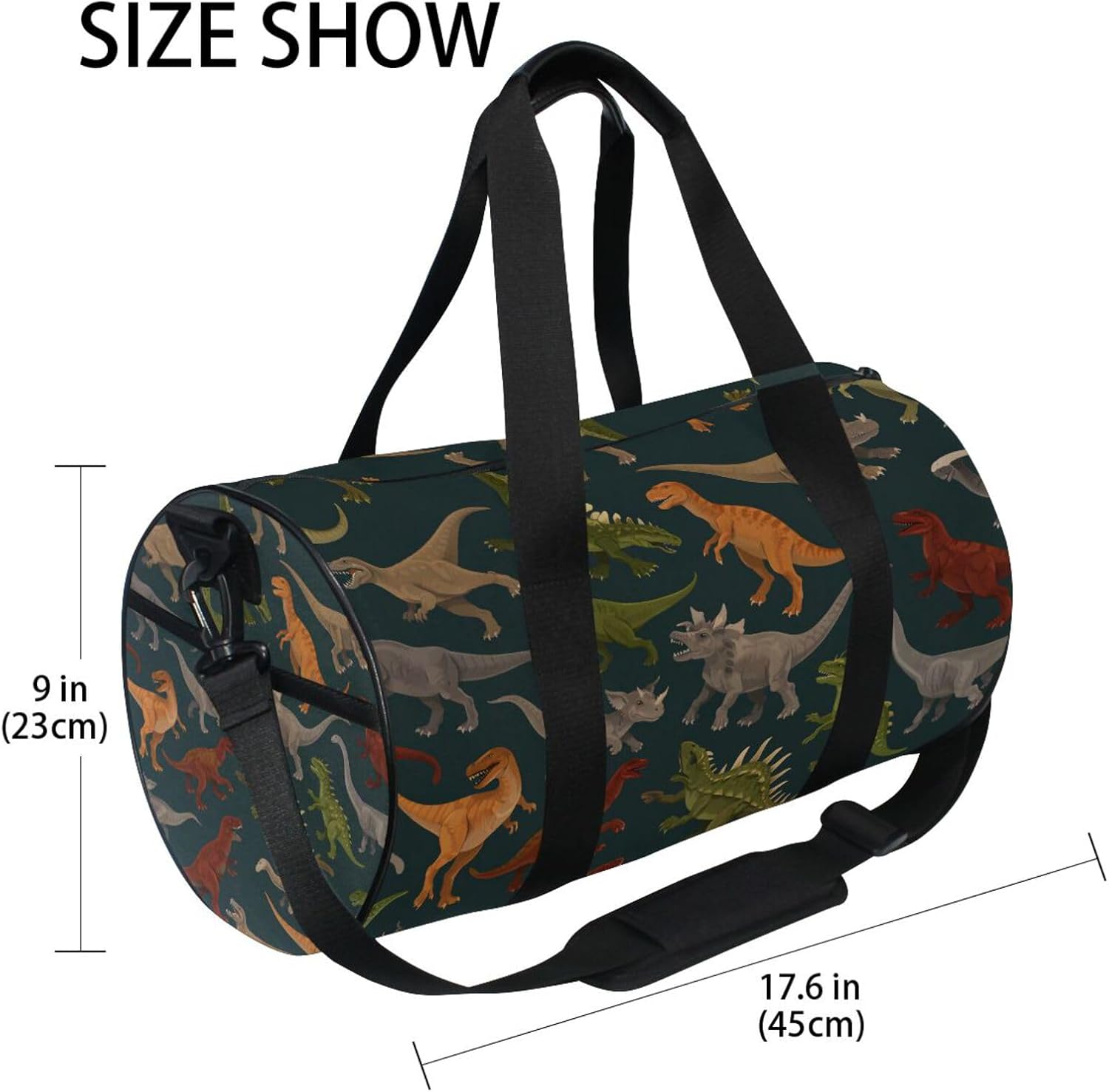 Dinosaurs Duffel Bag,Canvas Travel Bag for Gym Sports and Overnight