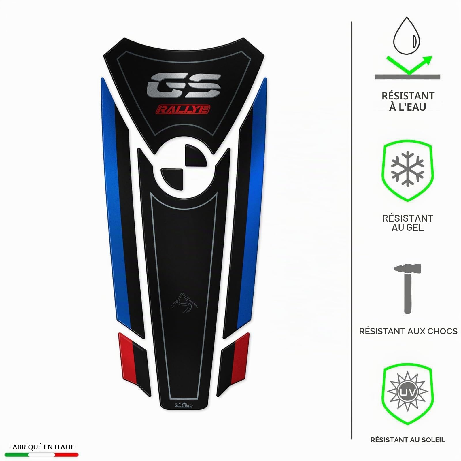 Resin Bike Autocollant Moto Compatibles avec BMW R 1250 GS Adventure Rallye 2021-2024. Protection de Réservoir Moto Contre Les Chocs et Les Éraflures. Autocollant 3D Résinés