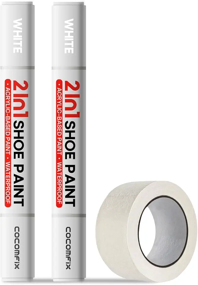 cocomfix Marcador de tinta branco para sapato (pacote com 2)