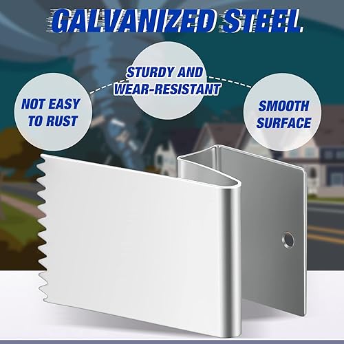 Vista 10 de Dunzy Paquete de 40 clips de ventana de huracán para ventanas de 1/2 pulgada de grosor, acero al carbono, clips reutilizables para ventanas