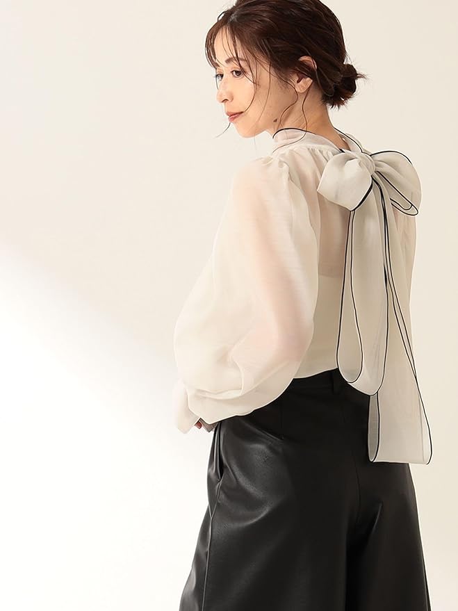 Amazon | [デミルクスビームス] シャツ ブラウス オーガンジー リボン