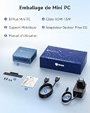 BMAX B1Plus Mini PC Win 11, Intel Celeron J3355(jusqu'à 2,5 GHz) 6 Go LPDDR3 RAM 128 Go eMMC SSD, Mini Ordinateur de Bureau Double écran, WiFi 5, BT5.0, Tour PC pour l'école/Bureau - 9