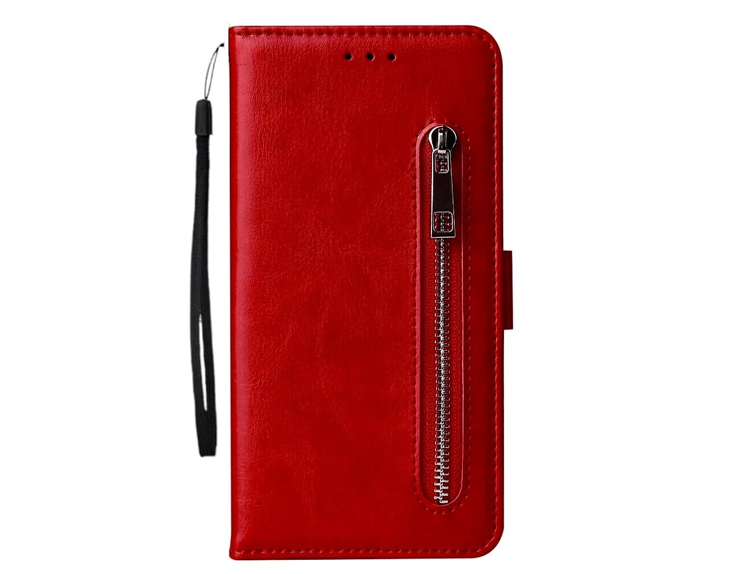 TELETEL Zipper Series Flip Mobile Cover Pu Leather | Card & Cash Pockets | Magnetic Loop | Front Zip Lock Wallet Case (Red) for Apple iPhone 14 Plus-image-26