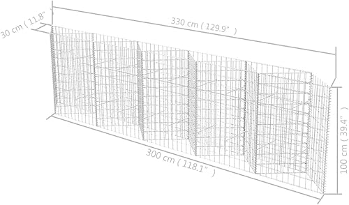Miniatura 6 de Tidyard Gabion - Cercas de alambre de acero galvanizado para patio, cesta de cama elevada, paneles de paredes de piedra para jardín, paisaje al aire