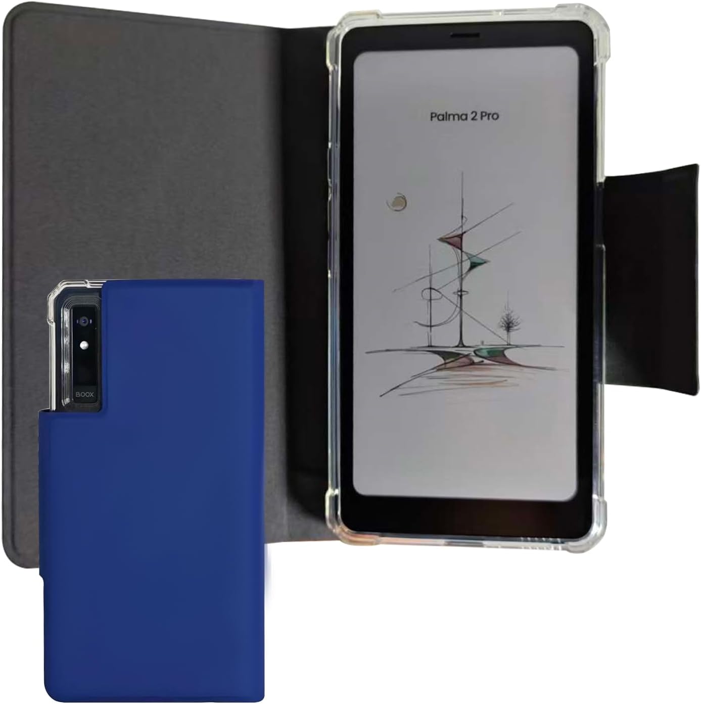 Magnetic Detachable flip Cover Suitable for Box Palma2 Pro, TPU Transparent Cover, with Automatic Sleep/Wake Function (Blue)