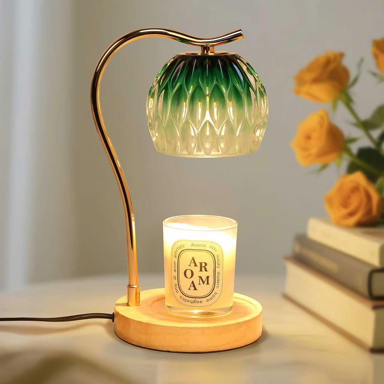 GEEZO Fragrance Candle Warmer Lamp，Electric Candle Warmer with Timer & Dimmer，Mom Christmas Birthday Gifts for Women, House Warming Gifts New Home Bedroom Decor