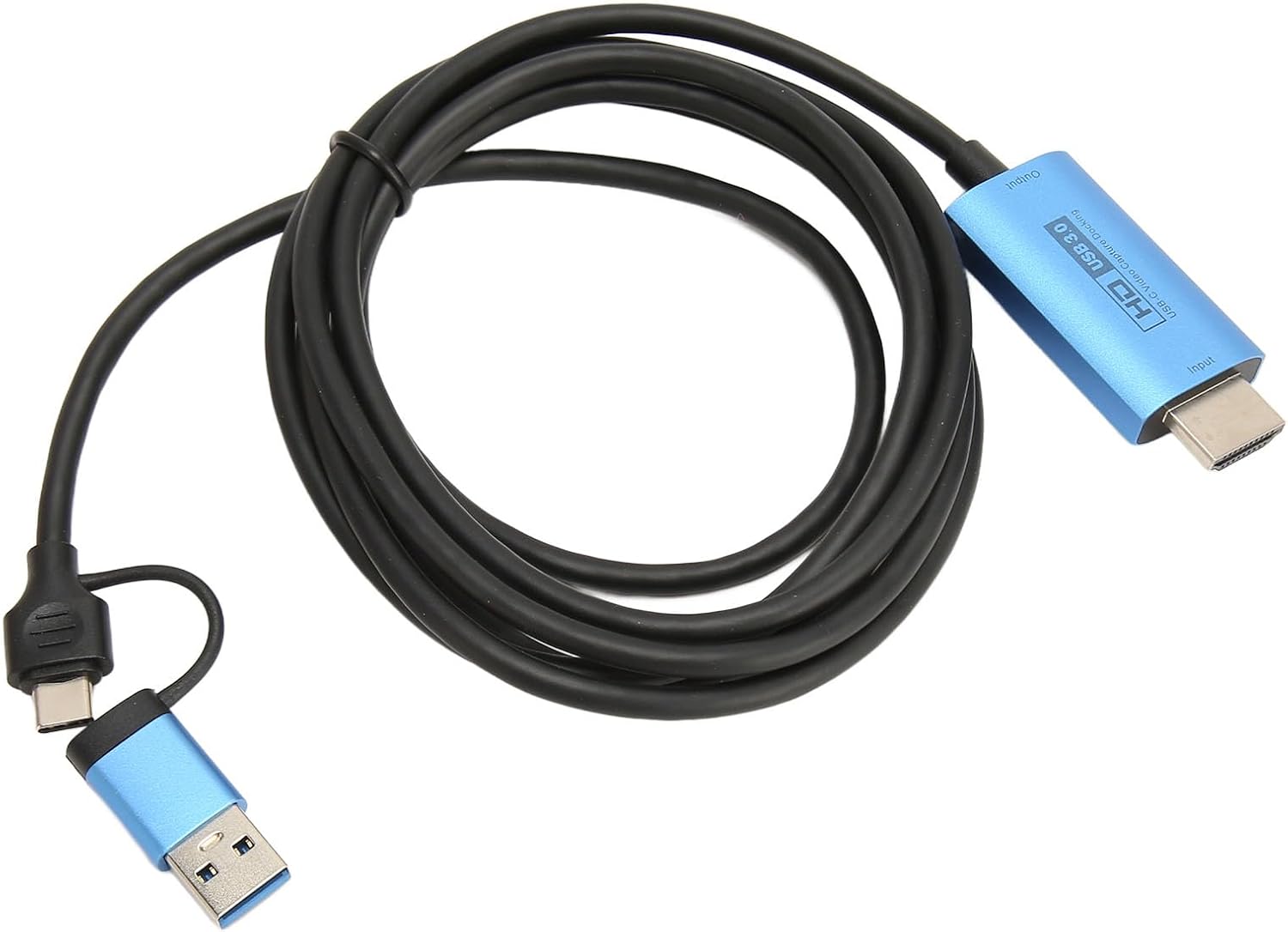 Video Capture Card HD Multimedia Interface Type C USB3.0 1080P 60FPS Game Capture Card for One and Aluminum Shell Real Time Recording Live Streaming Plug and Play