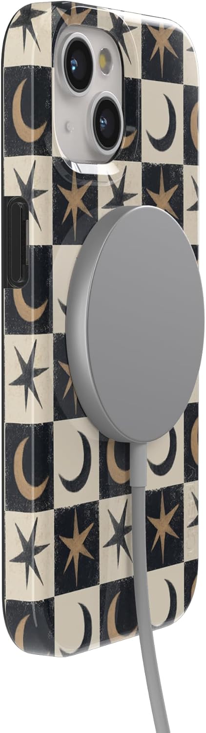 Casely iPhone 15 Case | Mystic Moonstar | Black Celestial | Compatible with MagSafe | Classic Ultra Slim Design