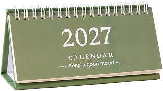 2027 Desk Calendar Spiral Binding Standing Monthly Agenda Organizer | Date Planner for School Teacher Student College Classroom Office Work Business Home and Daily Planning