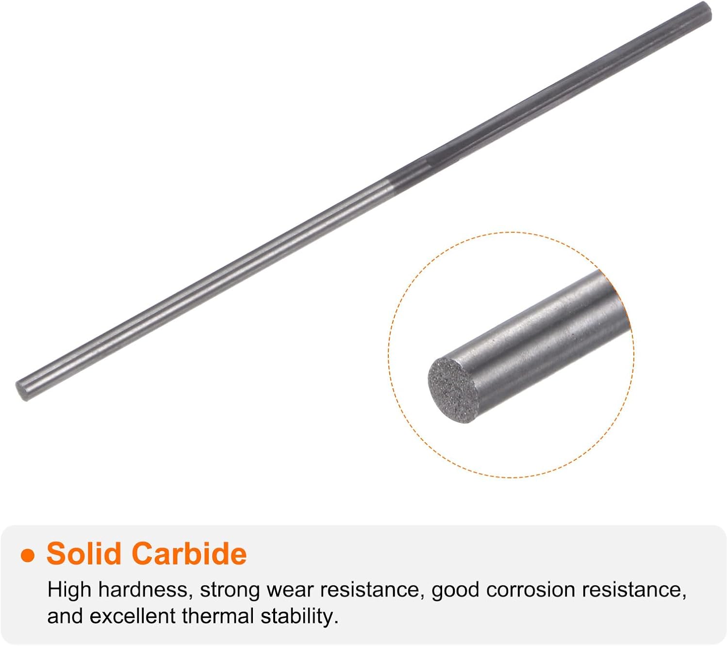 HARFINGTON Carbide Chucking Reamer 0.0545"(1.3843mm) Dia Straight Flute Straight Shank Machine Reamer Tool for Metal and Lathes CNC Machining Centers, Black