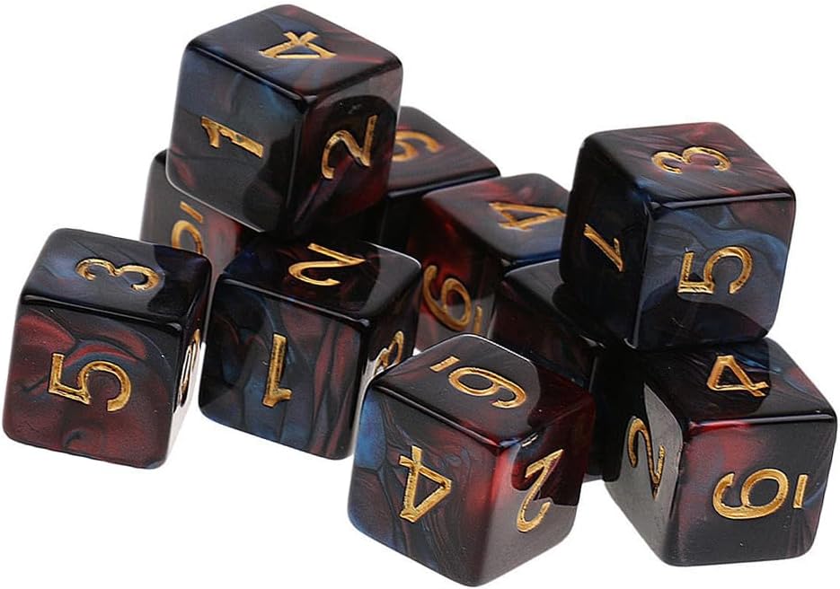 20 Pieces Polyhedral Dice Set D6 Dice 16mm Acrylic 6 Sided Dice Game Dice for Dungeons and Dragons RPG MTG DND Dice Table Games (Blue Purple and Red Blue)