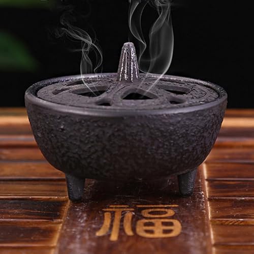 Miniatura 5 de Quemador de incienso de hierro fundido, juego de soporte para velas con soporte para varillas de incienso, ideal para manchas, quemar incienso, uso