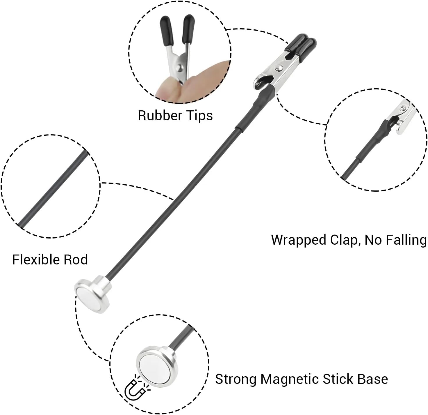 Metal Painting Stand Base Holder and 12PCS Magnetic Bendable Alligator Clip Sticks Set Modeling Tools for Airbrush Spray for Gundam Hobby Model Parts Assemble