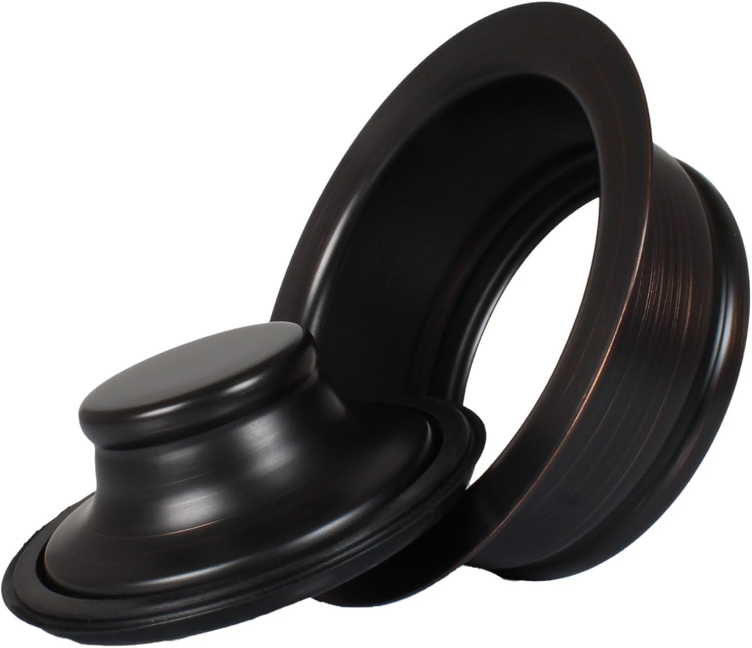 Mr. Scrappy Brushed Nickel Universal Garbage Disposal Sink Flange and Stopper, Fits Standard 3-1/2 Inch Sink Opening