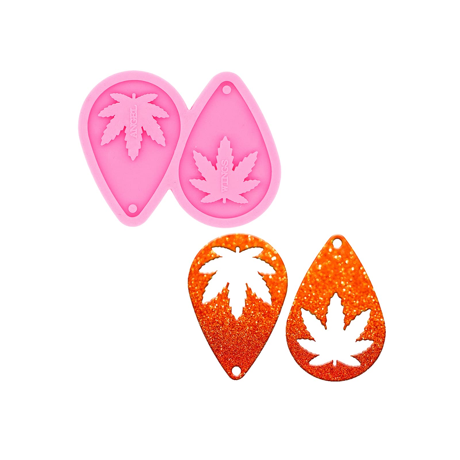 Small Leaf Shape Earring Silicone Molds for Making Resin Jewelry Epoxy Resin Molds Earring Jewelry Resin Silicone Casting Molds for DIY Women Earrings, Resin Jewelry, Pendant Craft