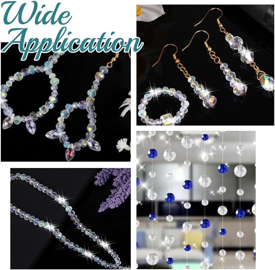 150Pcs Clear Teardrop Glass Beads 8mm Top Drilled Drop Spacer Beads Water Drop Faceted Bead Smooth Seed Bead for Bracelets Necklace Earring DIY Jewelry Making Craft - Image 3