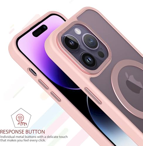 Miniatura 7 de Puxicu Funda magnética para iPhone 14 Pro Max, soporte magnético invisible, compatible con MagSafe, diseño duro delgado, a prueba de golpes y