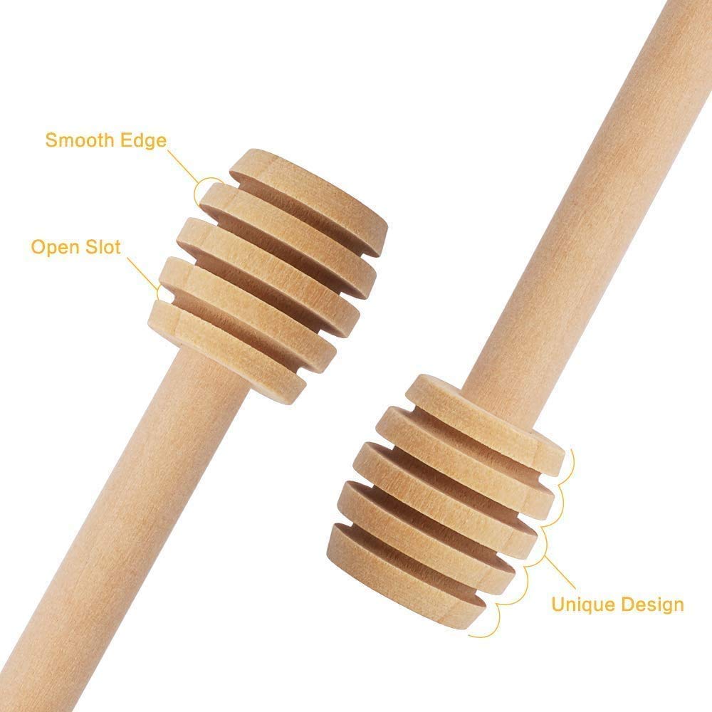Honiglöffel aus Holz, 100 Stück, 7,6 cm lang, Holz-Siruplöffel, Wabenstäbchen, perfekt zum Nieselregen von Honig, Ahornsirup, Schokolade, Karamell, Honiglöffel