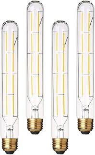 YFXRLIGHT Dimmable T10 Edison Led Long Tubular Bulb 4000k Daylight White,8W Vintage Filament Bulb 80W Equivalent, E26 Base Led Bulb, 8.9inch, Pack of 4