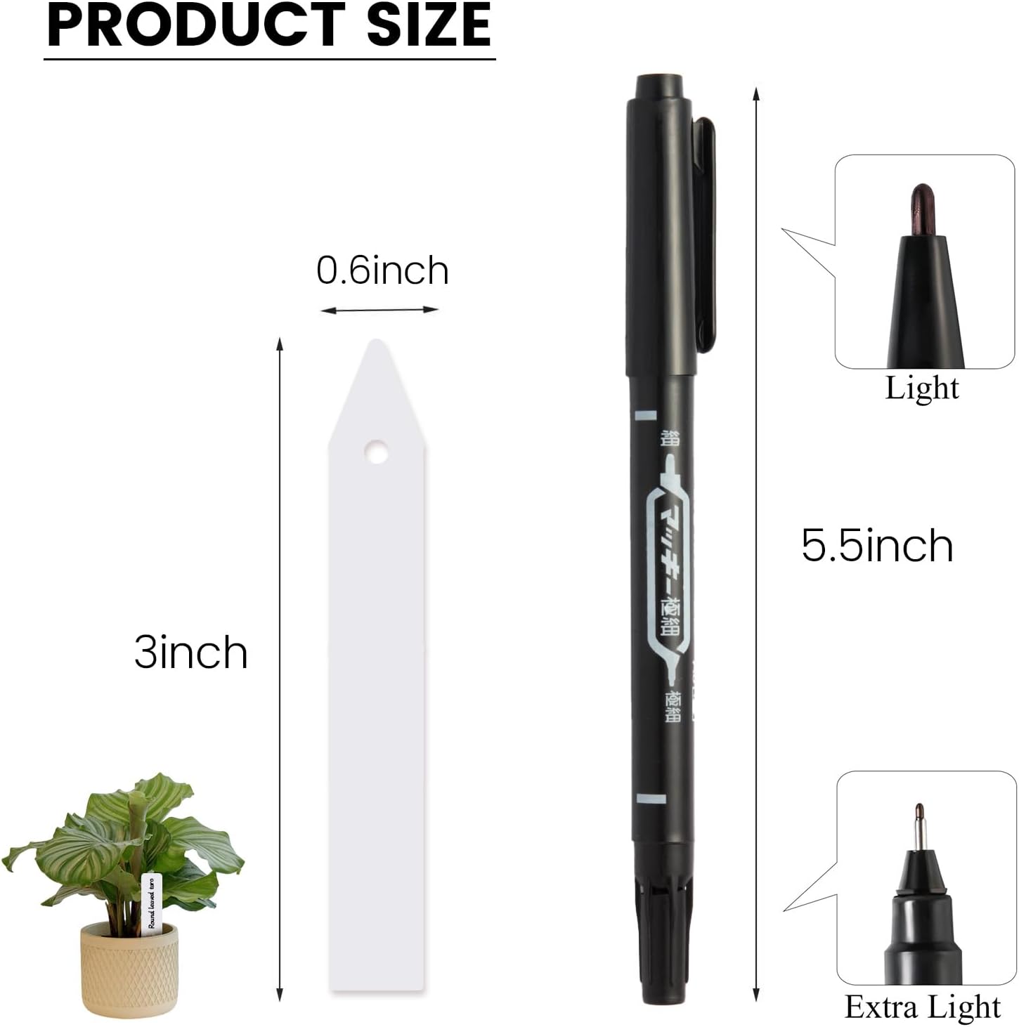 Plant Labels, 3-Inch Plant Markers,100Pcs Plant Tags, Plant Labels for Seedlings, Garden Labels with Pen for Identifying Seedlings, Flowers and Vegetables, White, Waterproof - Image 3