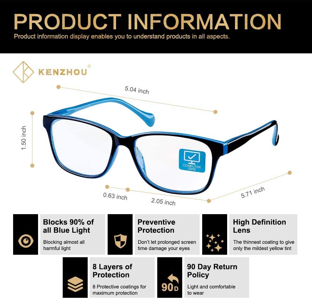 Occhiali da computer con blocco della luce blu per ridurre l'affaticamento degli occhi unisex (donne/uomo) occhiali con cerniere a molla nerd occhiali da lettura