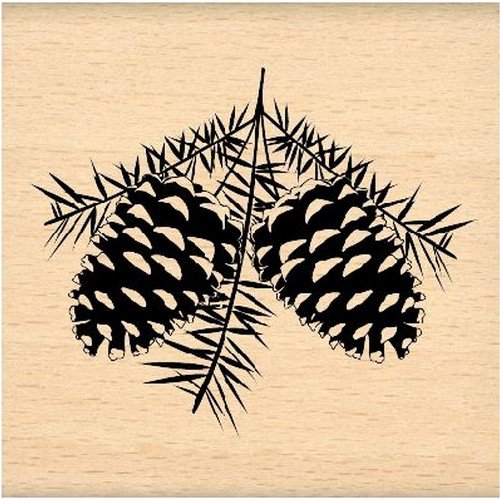 Florilèges Design FE310028 Scrapbooking Stamps Pine Cone, Beige 7 x 7 x 2.5 cm