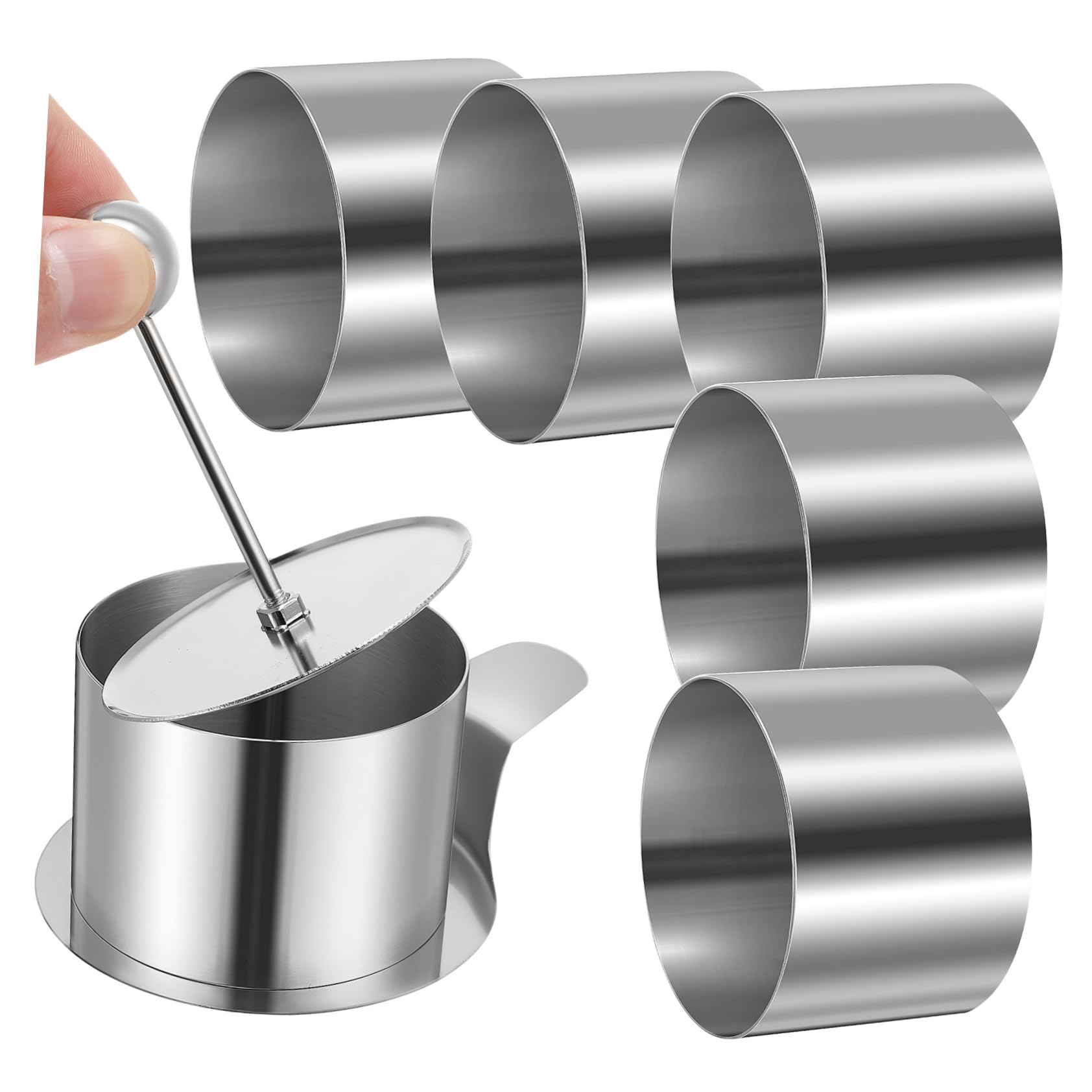 BESTYASH 1set Stainless Steel Round Cake Mold for Baking Mousse Pudding and Small Desserts Cooking for Home Bakers for Personal Treats and Gatherings