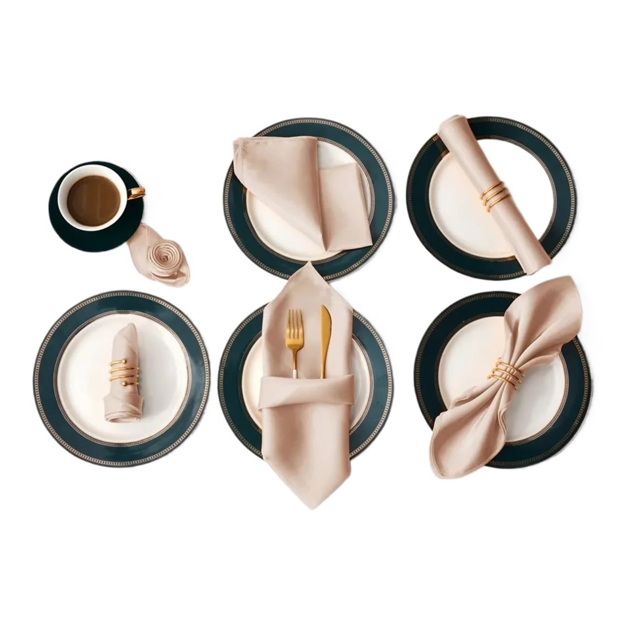 Napkins 12Pcs 30 * 30cm Square Satin Table Napkin Hotel Serving Napkins Washable Handkerchief Wedding Birthday Banquet Decoration(Color 10)