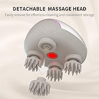 Vista 7 de Breo Portable Mini Scalp Massager – IPX7 Waterproof Rechargeable Head Massager for Scalp Relax, Stress Relief Tool with Bamboo Wood Charging Base