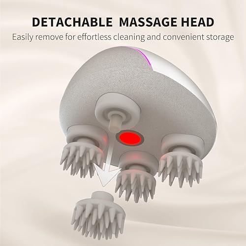 Miniatura 7 de Breo Portable Mini Scalp Massager – IPX7 Waterproof Rechargeable Head Massager for Scalp Relax, Stress Relief Tool with Bamboo Wood Charging Base,