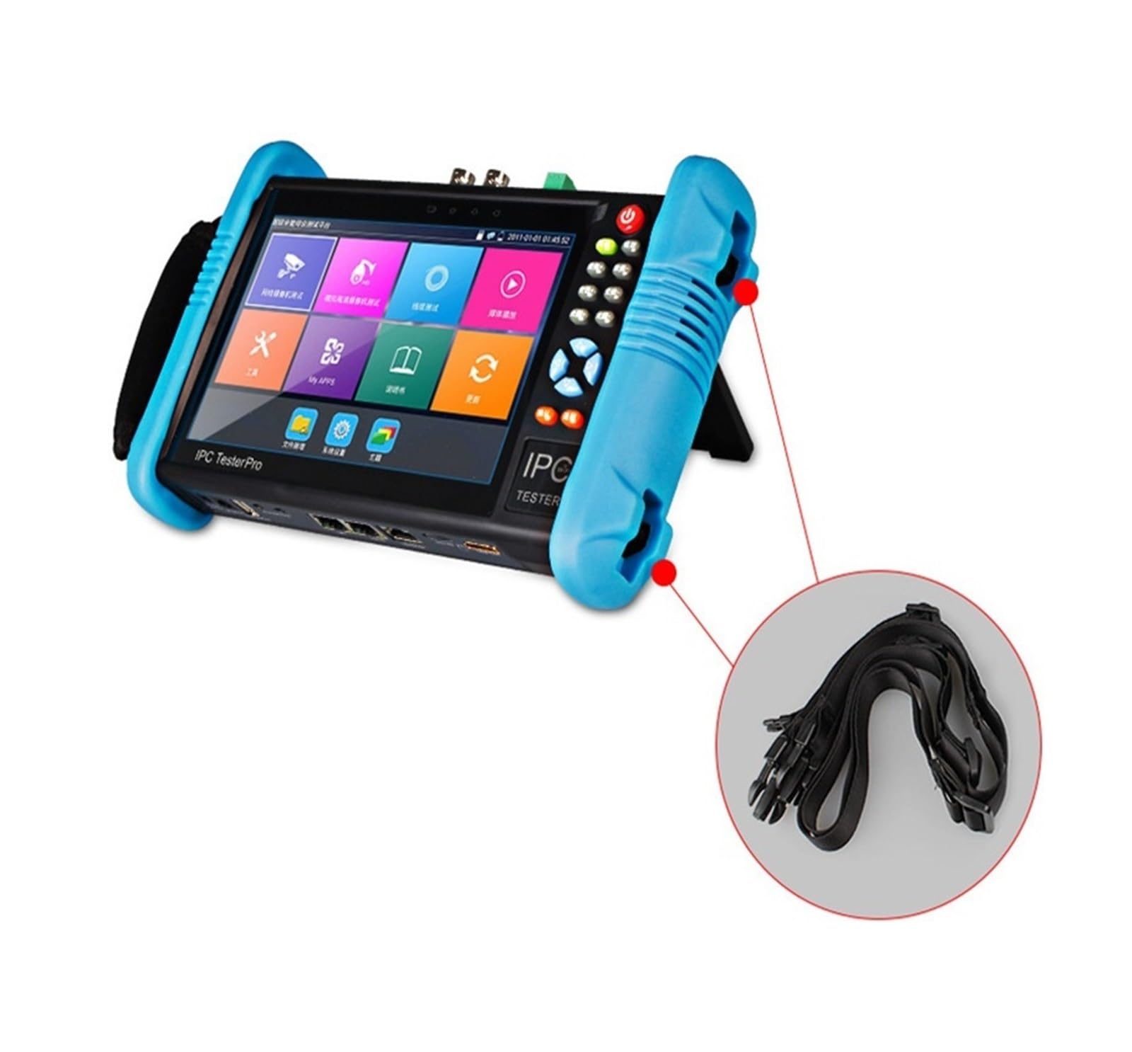 Tester CCTV, Tester CCTV da 7 pollici, tester di videosorveglianza 4K, uscita POE, test/uscita 12V portatile