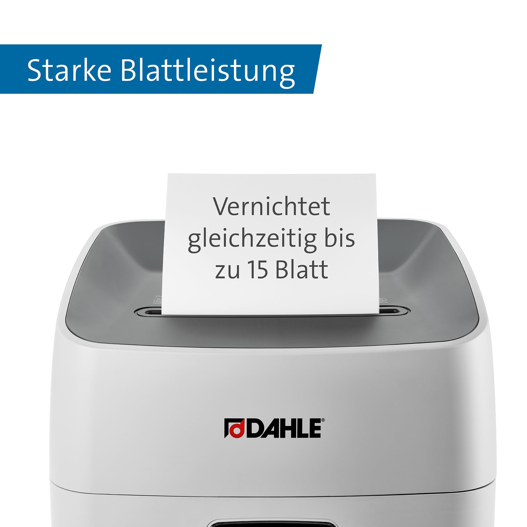 Dahle Deskside 504P niszczarka dokumentów, 40 l, poziom bezpieczeństwa P-5, trwałe wałki ze stali kompozytowej, bezolejowe i konserwacyjne, podajnik 13-15 arkuszy