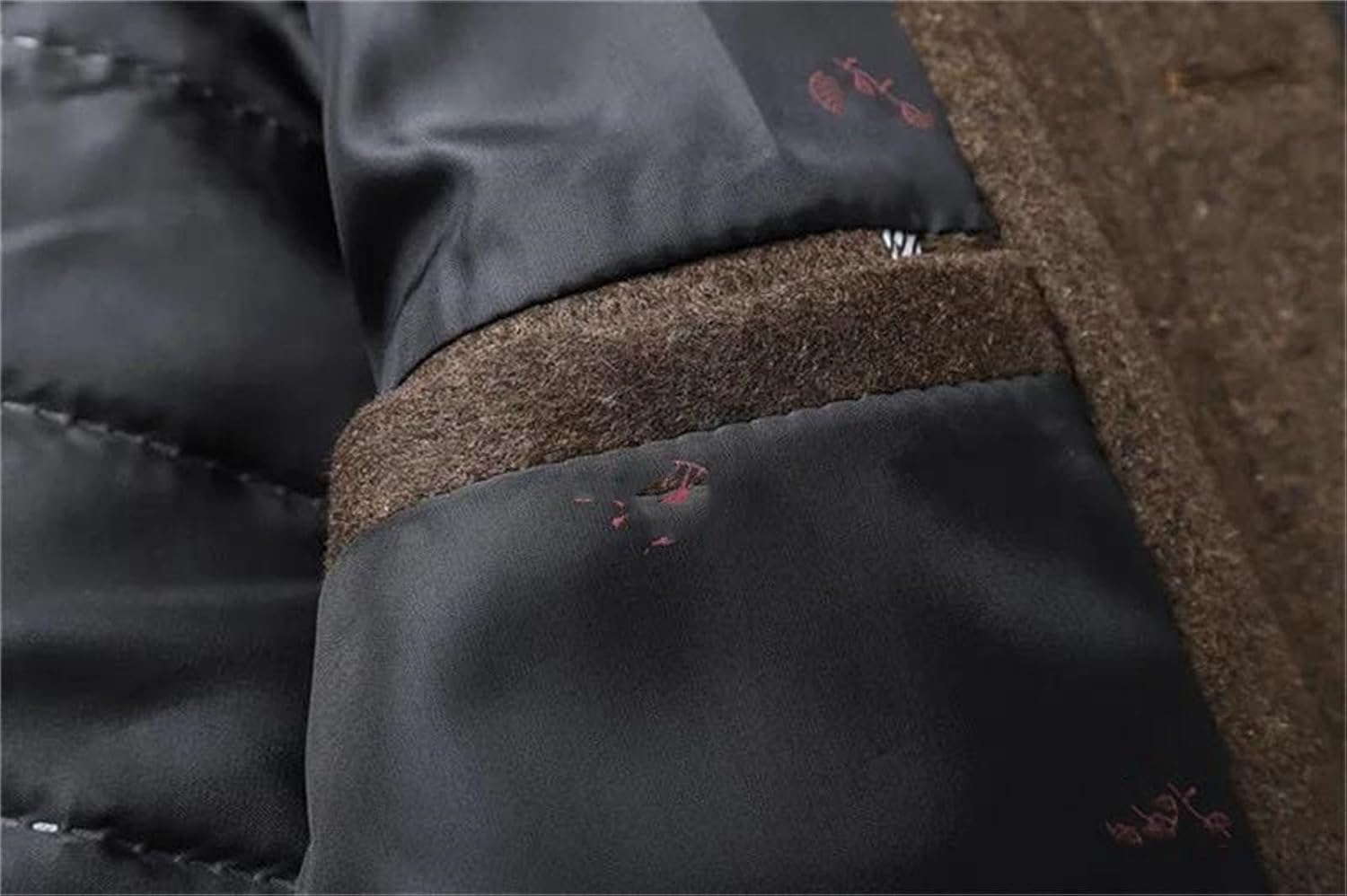 Men's Fall Winter Parka Jacket Wind-Proof Wool Blend Slim Fit Trench Coat
