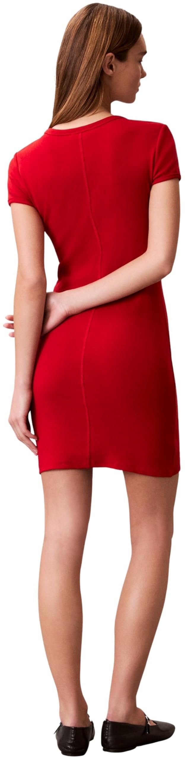 Calvin Klein Donna Abito a T-Shirt Mini con Scollo Rotondo