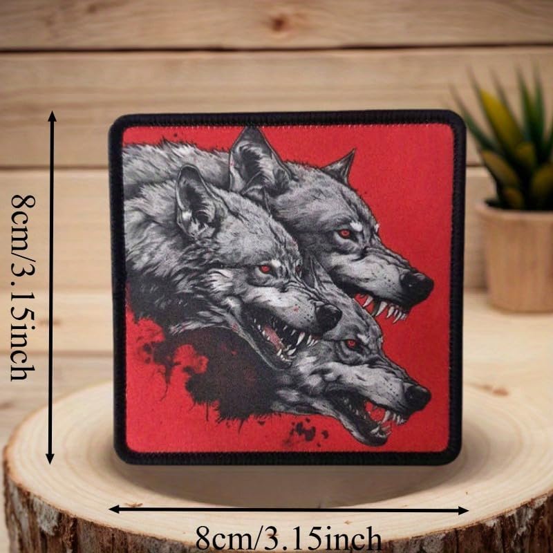 Patches for Backpacks, The Three Wolves of Hell Patches Embroidered Tactical Patches, Military Style Hook and Loop Badges, DIY Morale Applique Accessories for Jacket, Backpack, Hats image 3