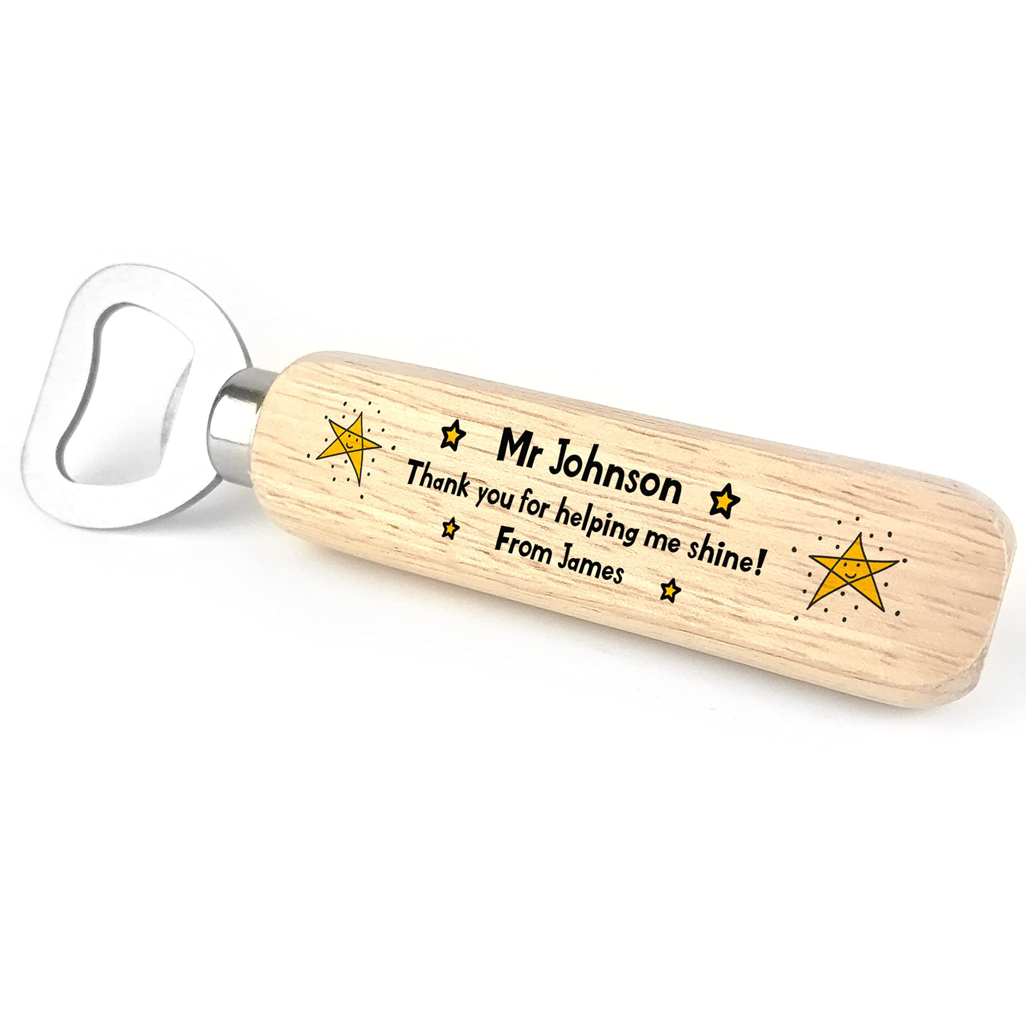 Personalised Thank You for Helping Me Wood Bottle Opener Teacher Assistant Christmas Gifts