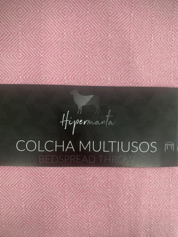 HIPERMANTA Colcha Multiusos Foulard Jarapa Modelo Indo para sofá 3 plazas y Cama 135-150 cm. Medida: 225x285 cm. Poliéster-Algodón. Rosa.