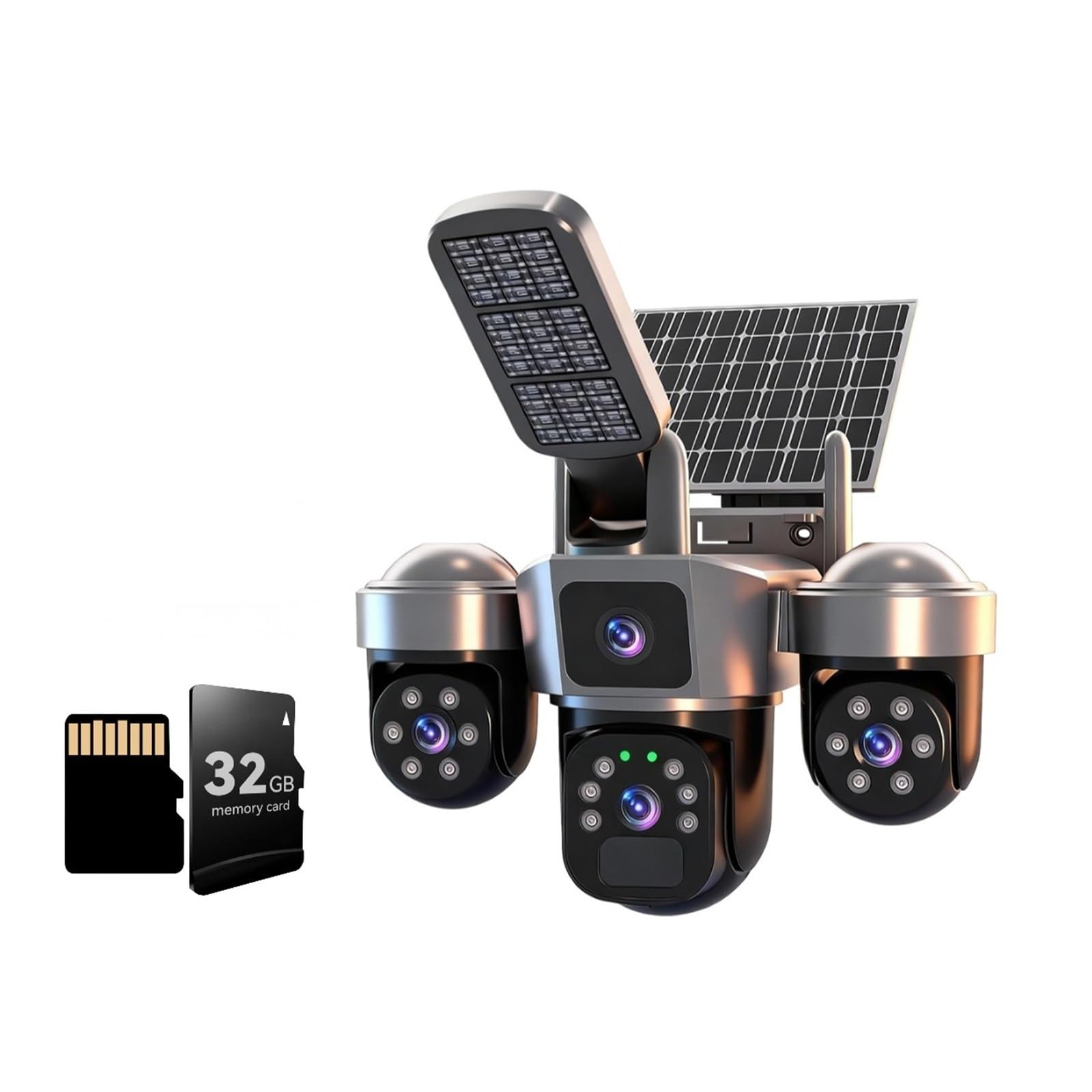 Oshpmbdlyfj 6Mp Wifi 32G Card 6Mp Auto Tracking Ptz Solar Camera Outdoor Wireless, Human Detection Pir Wifi Ip Camera With Siren, 2K Solar Powered Cctv(6Mp Wifi 32G Card)