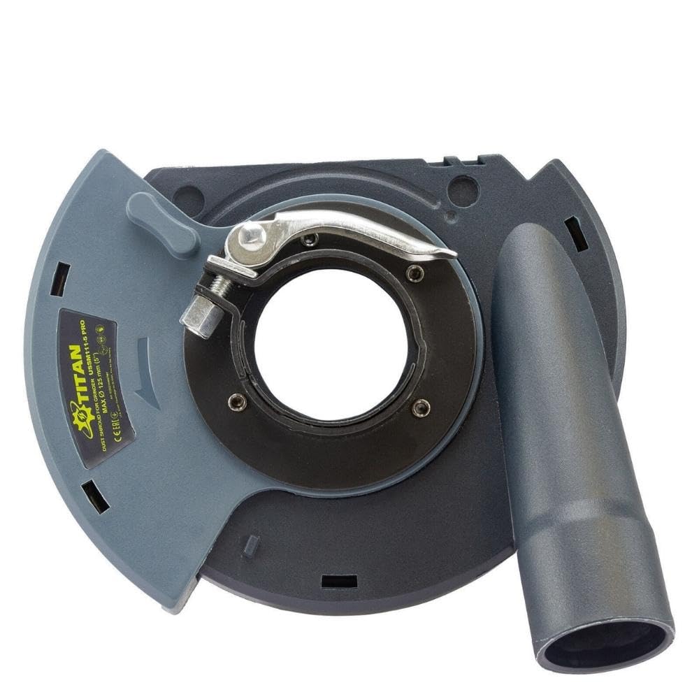 Titan USSM111-5 Pro - Absaughaube für Winkelschleifer - Staubschutz mit Bürstenkranz für Diamantschleiftopf - für Winkelschleifer bis 125mm - Schnellspannsystem