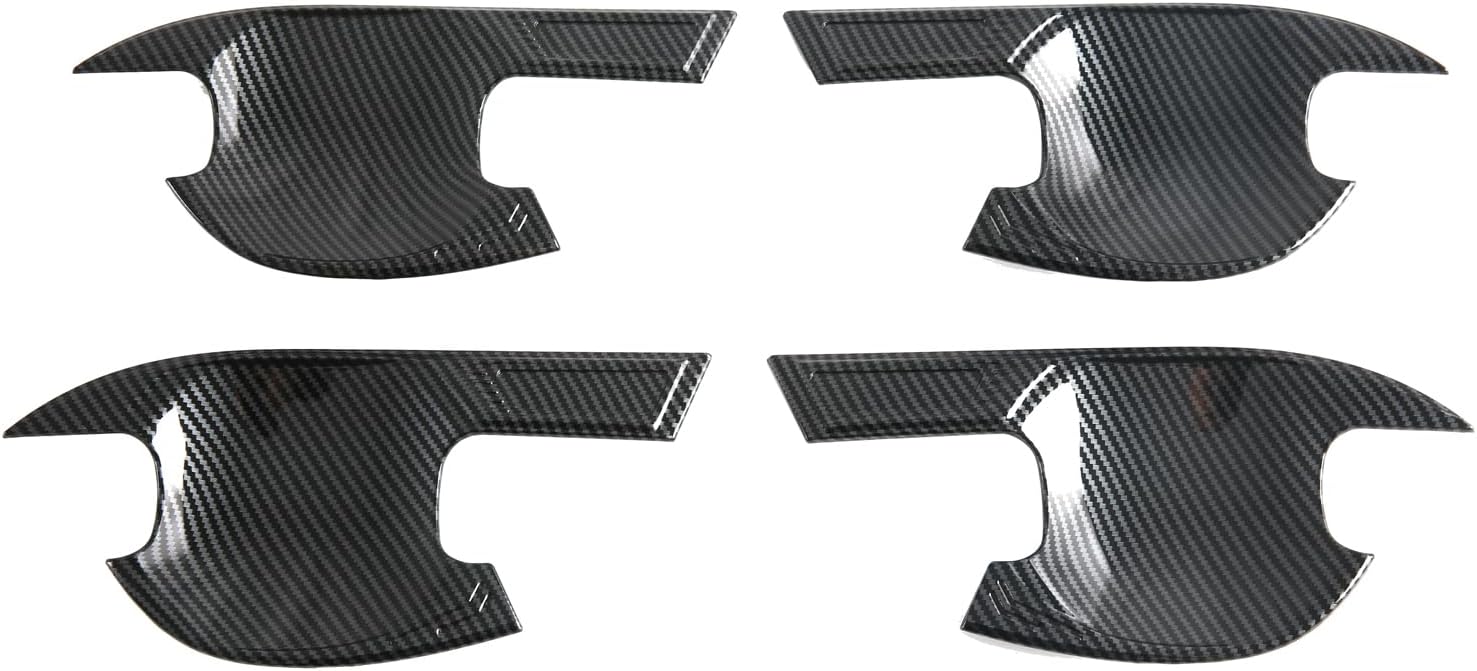 L2R for Nissan Frontier (2022-2025) Door Handle Bowl Cover Trim Overlay Decor Car Exterior Accessories ABS 4 PCS (Carbon Fiber Style)